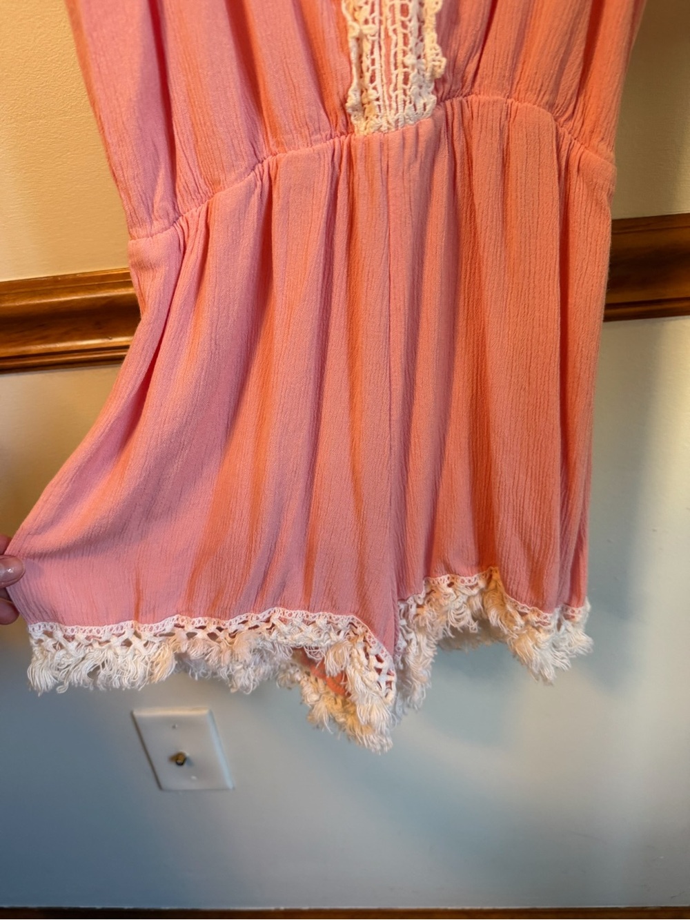 Style Rack Pink Lace-Trim Romper - Picture 5 of 5